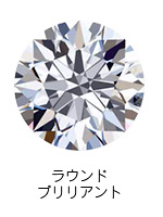 ラウンドブリリアントカットのダイヤモンド