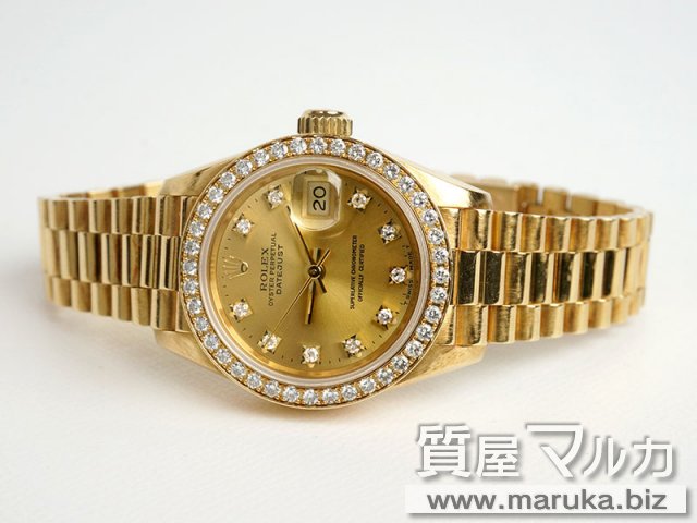【OH済】ロレックス ダイヤベゼル　金無垢　ダイヤモンドテニスブレスレット腕時計